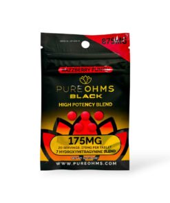 Pure Ohms Black 7-Hydroxy Chewable Tablets Razzberry Punch 175mg