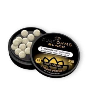 Pure Ohms Black 7-Hydroxymitragynine Tablet Sweet Berry 30mg Per Tablet